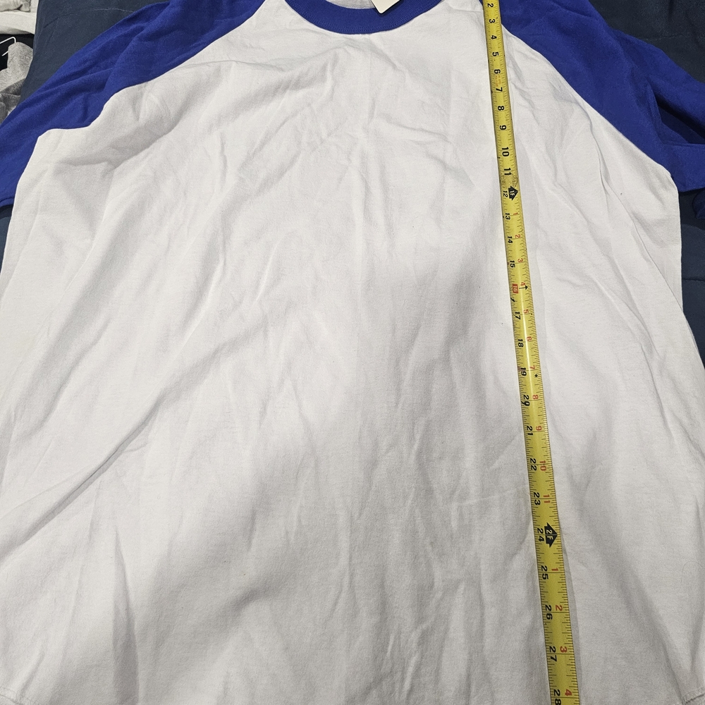 Classic Blue and White Long Sleeve Raglan Shirt